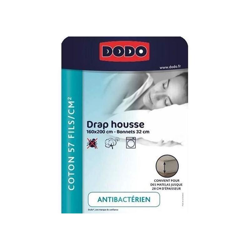 Drap housse DODO 160x200 cm - Coton - Blanc