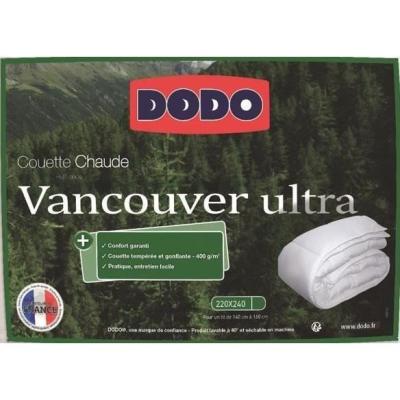 Couette tempérée Vancouver Ultra 220x240cm 300gr/m² Blanc DODO