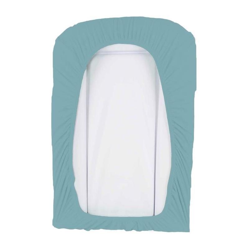 Lot 2 Housses matelas à langer douces - Blanc/Nile - 50x75 cm
