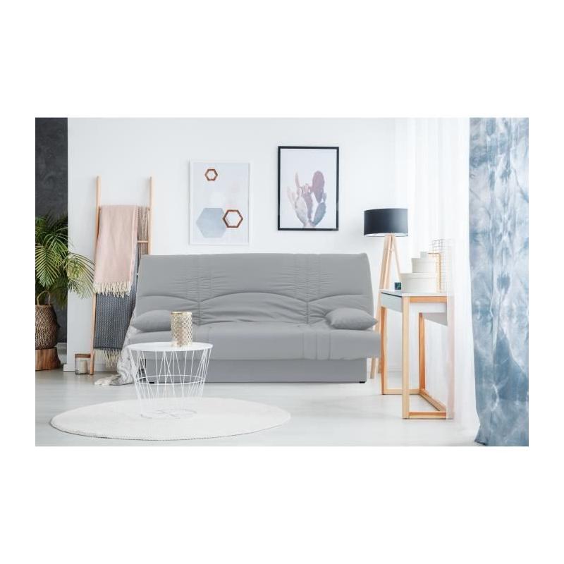 Banquette clic clac 3 places gris clair - Style Contemporain - DREAM