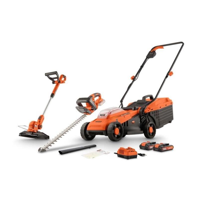 Combinaison parfaite: Tondeuse, Coupe-bordure et Taille-haie DUAL POWER POWDPGBOX25A - 20V
