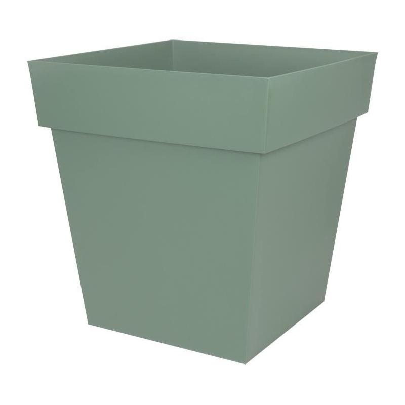 Pot de fleur carré Toscane - 50 cm - 87 L - Vert laurier