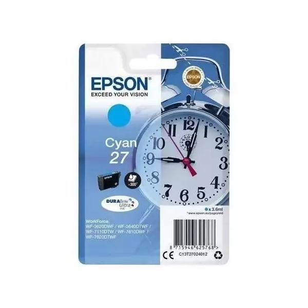 EPSON Cartouche d'encre T2702 Cyan - Réveil (C13T27024012)