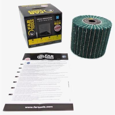 Brosse synthétique et lamelles abrasives - FARTOOLS - Ø120mm/L100mm - A240/A120