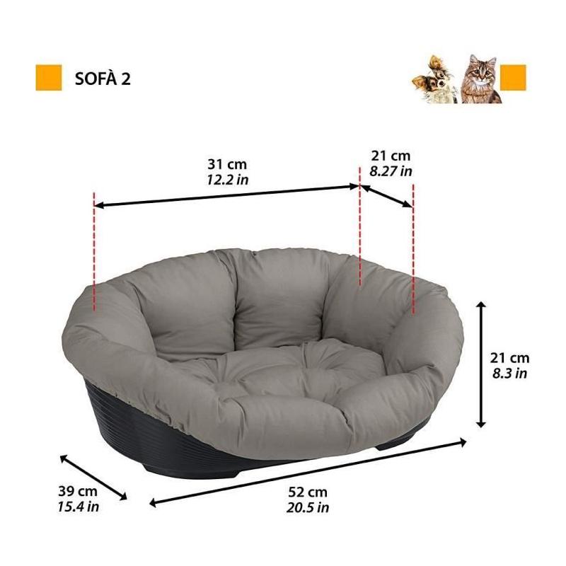 Corbeille FERPLAST SOFA 2 - Con coussin à motif 1