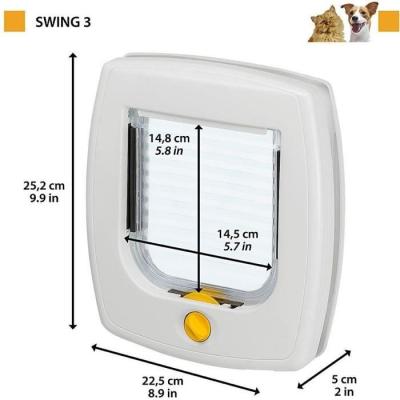 Chatière FERPLAST Swing 3 Gris - Pour Chat - 21,5 x 5 x 24 cm
