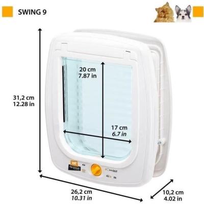 Chatière FERPLAST Swing 9 - Porte pour Chat Moderne - Gris