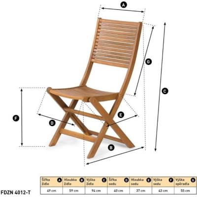 Chaises de jardin pliantes - Set 2 pcs - Fieldmann FDZN 4012-T