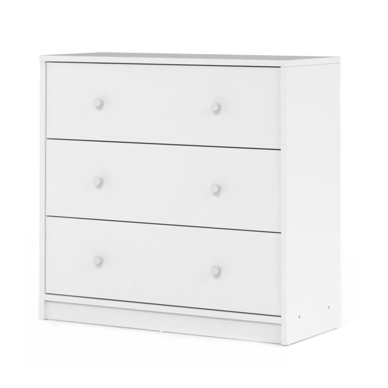 Commode de chambre OREGON - 3 tiroirs - Blanc Moderne