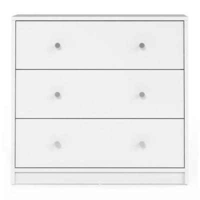 Commode de chambre OREGON - 3 tiroirs - Blanc Moderne