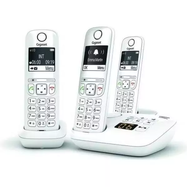 Téléphone Fixe AS690 A Trio Blanc - GIGASET - Monochrome - 20 tonalités de sonnerie - Mains libres
