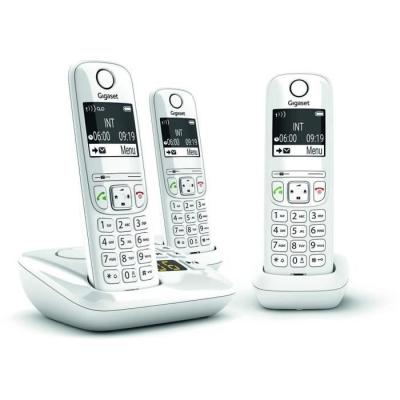 Téléphone Fixe AS690 A Trio Blanc - GIGASET: 20 sonneries - Mains libres