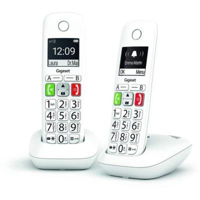 Téléphone Fixe sans Fil - GIGASET E290 Duo Blanc - Son Amplifié