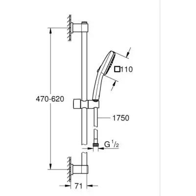 Ensemble de douche GROHE Vitalio Comfort 110 - Sélection facile et économie