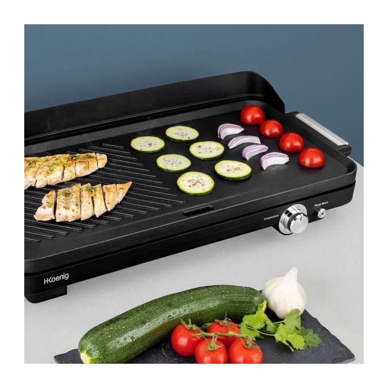 Plancha électrique double zone 50x25cm - Puissance 1800W