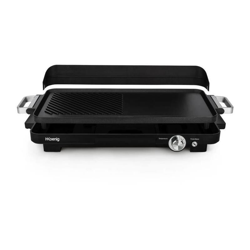 Plancha électrique double zone 50x25cm - Puissance 1800W