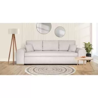 Canapé convertible avec coffre de rangement 3 places - INDIAN - Tissu beige Canapé convertible avec coffre de rangement 3 places - INDIAN - Tissu beige