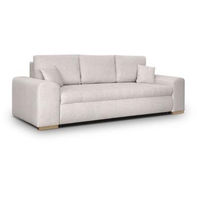 Canapé convertible avec coffre de rangement 3 places - INDIAN - Tissu beige