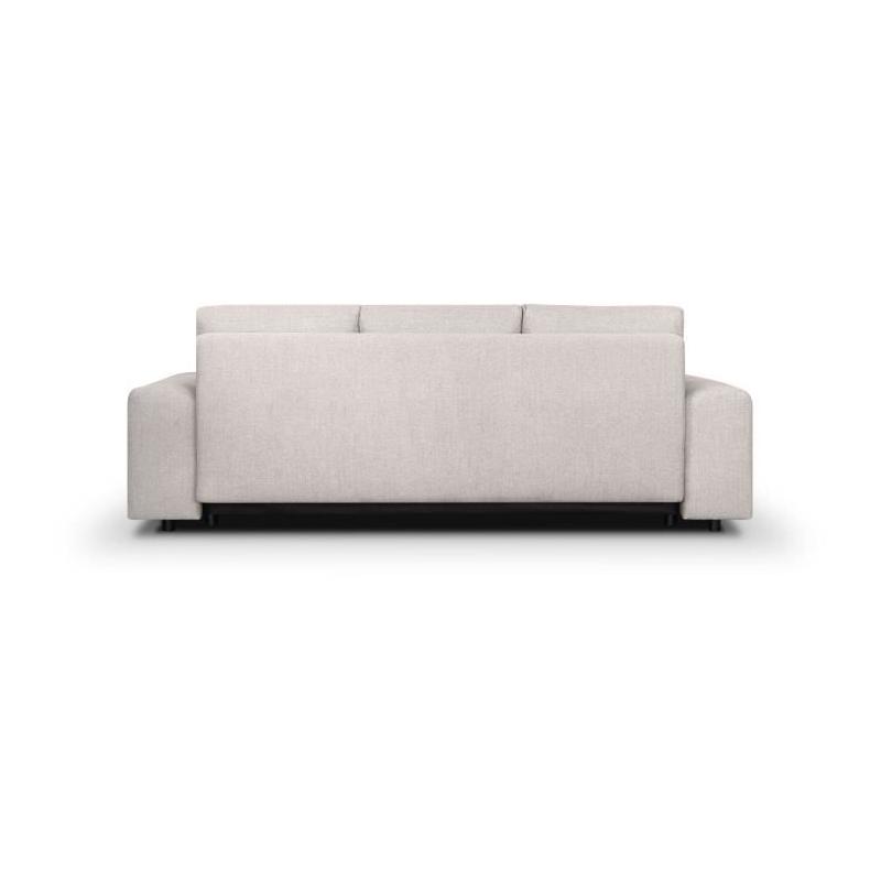 Canapé convertible avec coffre de rangement 3 places - INDIAN - Tissu beige