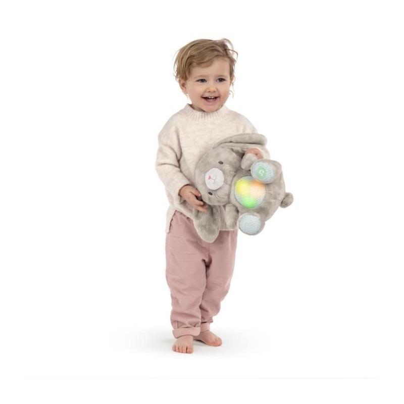 Doudou lapin Sylvi: peluche musicale et lumineuse pour bébé