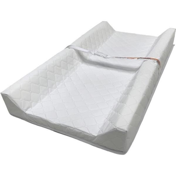 INGENUITY Matelas a langer avec rebords et ceinture de sécurité, imperméable, housse 100% coton incluse