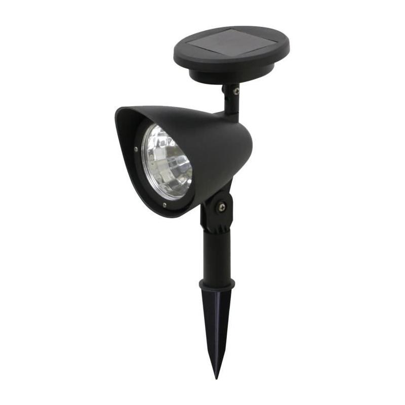 Spot solaire en plastique - 3 LED - Noir pour éclairage extérieur