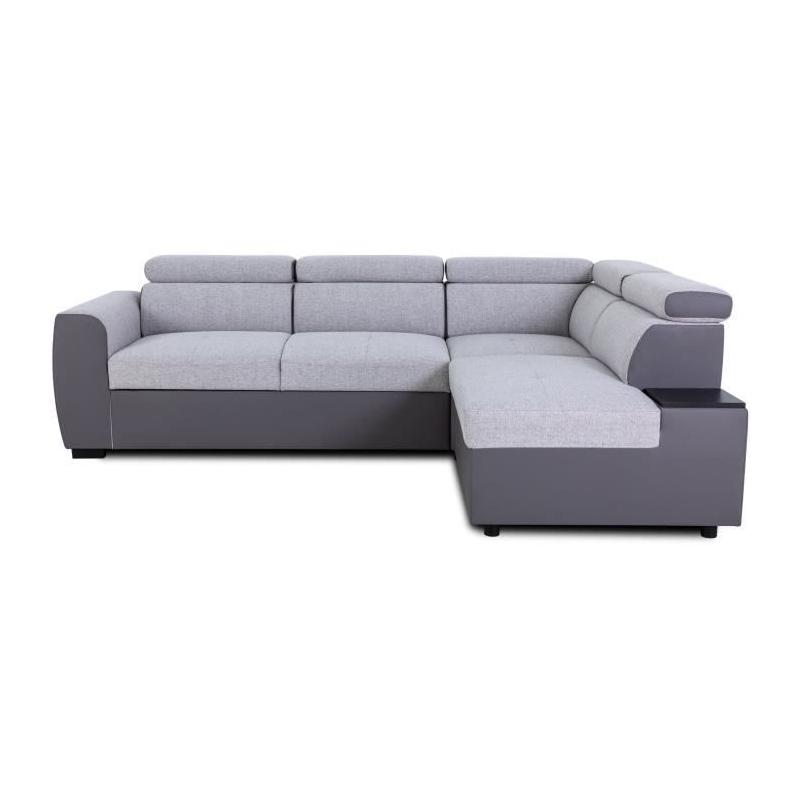 Canapé d'angle convertible réversible KELIO - Anthracite/Gris - 4/5 places