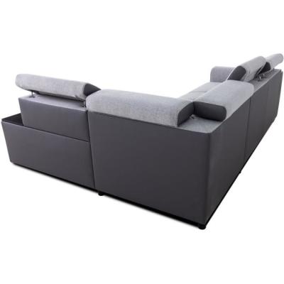 Canapé d'angle convertible réversible KELIO - Anthracite/Gris - 4/5 places