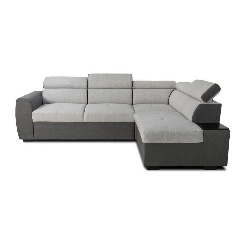 Canapé d'angle convertible réversible KELIO - 4/5 places - Anthracite/Gris