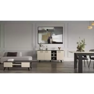 Ensemble salon moderne - KENT - Chene de fil / Sidewalk