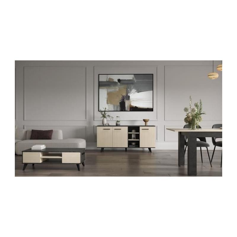 Ensemble salon moderne - KENT - Chene de fil / Sidewalk
