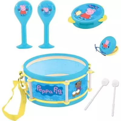 Ensemble musical Peppa Pig - 7 instruments - Rangement tambour