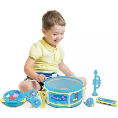 Ensemble musical Peppa Pig - 7 instruments - Rangement tambour Ensemble musical Peppa Pig - 7 instruments - Rangement tambour