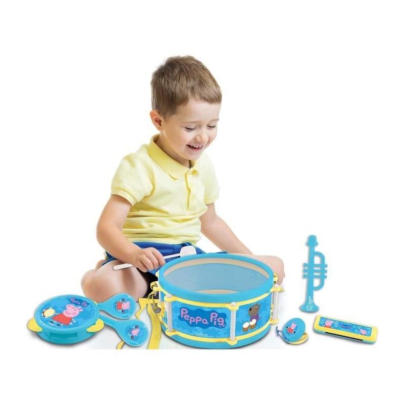 Ensemble musical Peppa Pig - 7 instruments - Rangement tambour