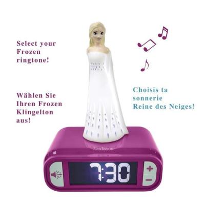 Réveil veilleuse La Reine Des Neiges 2 - 3D lumineux et sonore