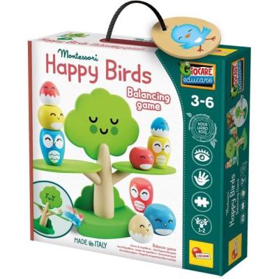 Jeu Montessori en Bois: Arbre et Oiseaux pour l'Équilibre
