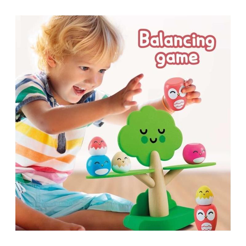 Jeu Montessori en Bois: Arbre et Oiseaux pour l'Équilibre
