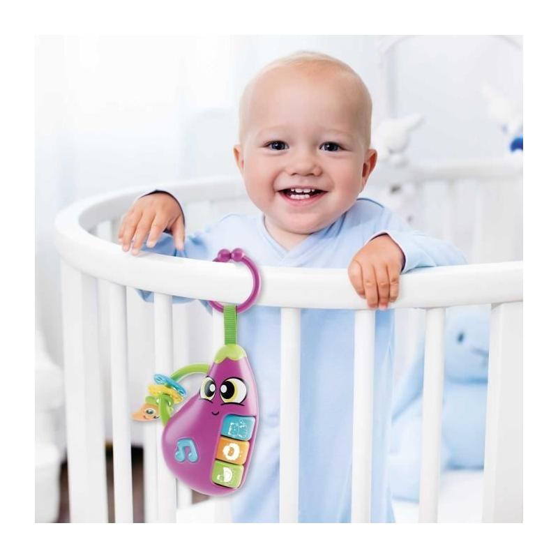Hochet électronique Aubergine CAROTINA BABY pour jouer et apprendre
