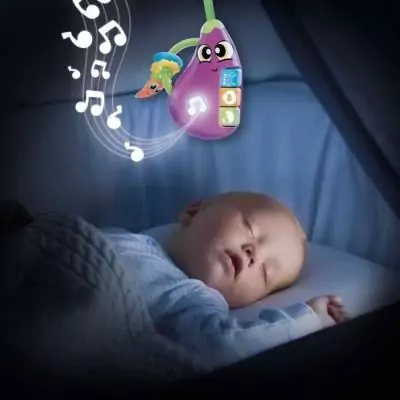 Hochet électronique Aubergine CAROTINA BABY pour jouer et apprendre