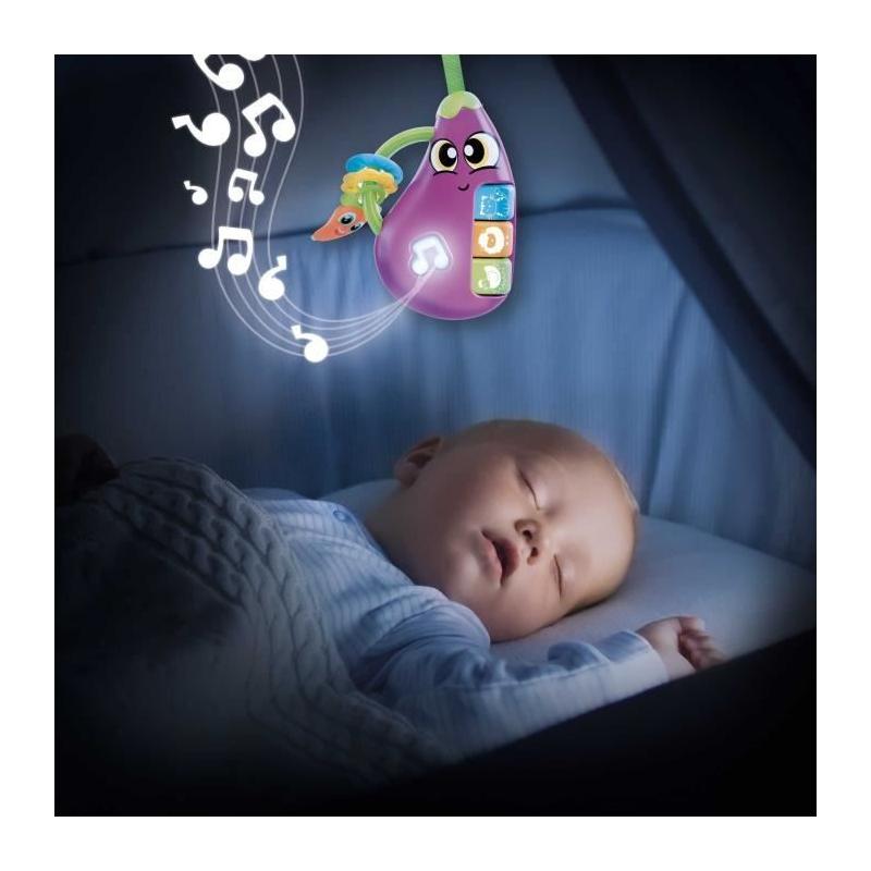 Hochet électronique Aubergine CAROTINA BABY pour jouer et apprendre