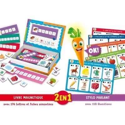 Stylo parlant et jouets magnétiques Carotina - Jeu d'apprentissage interactif Stylo parlant et jouets magnétiques Carotina - Jeu d'apprentissage interactif
