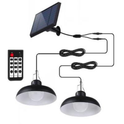 Suspensions solaires double - LUMISKY - WAREN - Ø18 cm - Noir - LED blanc froid