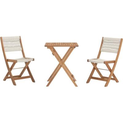 Ensemble bistrot pliable en bois d'acacia FSC - MAKENA