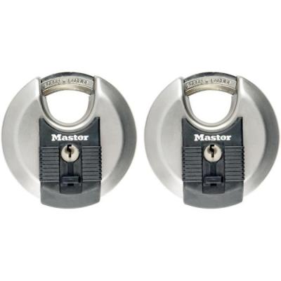 Lot de 2 cadenas à disque MASTER LOCK M40EURT en acier inoxydable - 70 mm