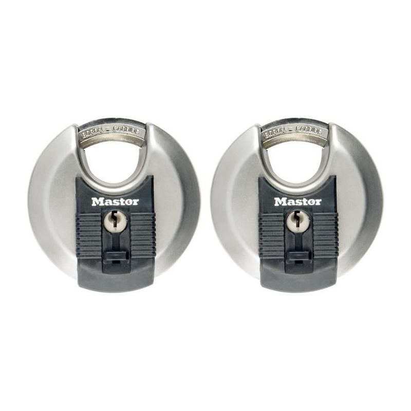 Lot de 2 cadenas à disque MASTER LOCK M40EURT en acier inoxydable - 70 mm