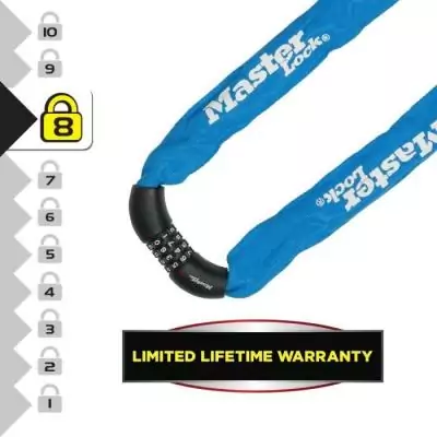 Antivol chaîne pour vélo - MASTER LOCK - 90 cm x 8 mm