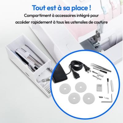 Surjeteuse MEDION SO 90 - 91W - Aiguille 11, 14, 16 - 1200 tr/min - Rose