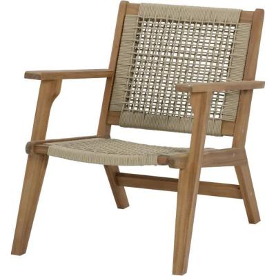 Fauteuil de jardin en bois d'Acacia FSC et corde - MERIDA - Vert olive