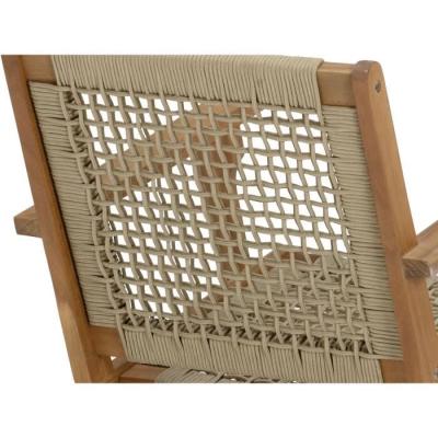 Fauteuil de jardin en bois d'Acacia FSC et corde - MERIDA - Vert olive