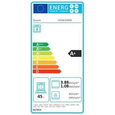 Cuisinière gaz OCEANIC OCEACG50GB - Design élégant noir